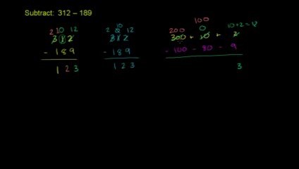 Dev Math 15 - Subtraction with Borrowing or Regrouping تفریق بذریعہ ادھار