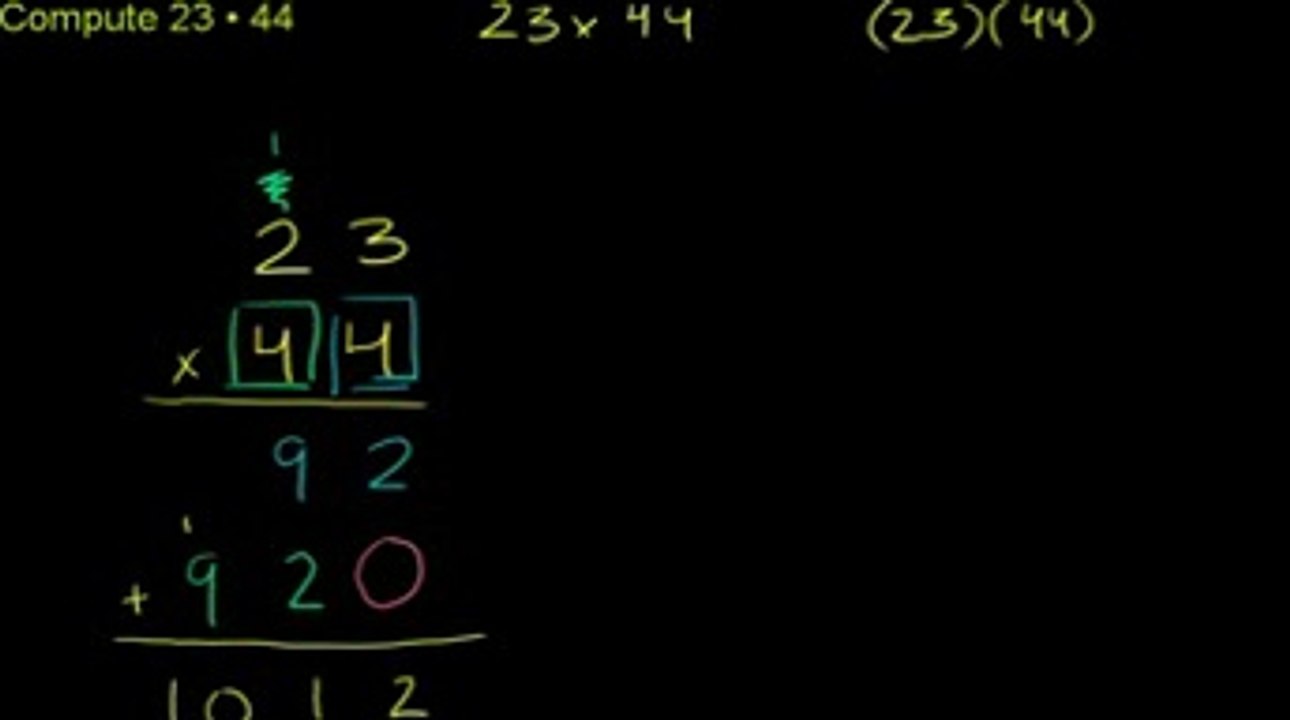 Dev Math 21 - Multiplying Whole Numbers and Applications 2 مکمل اعداد ضرب استعمال