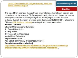 Global and Chinese CRP Analyzer Industry 2019