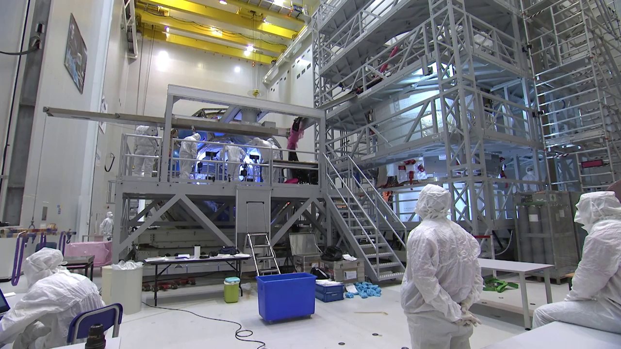 Préparation de l'ATV-5 George Lemaître au Centre Spatial Guyanais