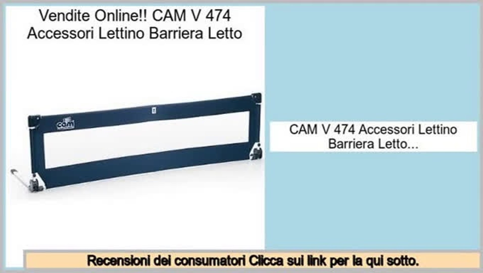 efficiente CAM V 474 Accessori Lettino Barriera Letto - video Dailymotion
