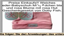 Niedrige Preise Weiches Leder-Babyschuh M�dchen blau und rosa Blume mit rosa Hut Geschenkgesetzt von Dotty Fish.