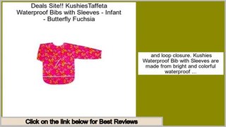 Best Rated KushiesTaffeta Waterproof Bibs with Sleeves - Infant - Butterfly Fuchsia