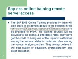 sap ehs online training remote server access