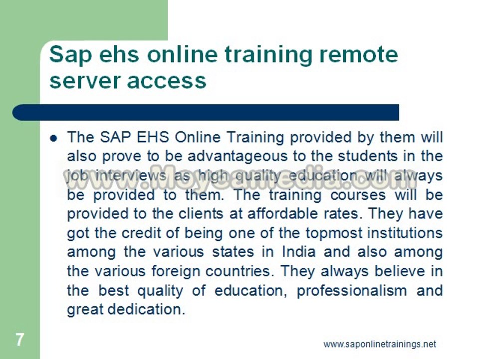 sap ehs online training remote server access