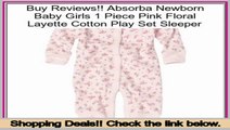 Best Value Absorba Newborn Baby Girls 1 Piece Pink Floral Layette Cotton Play Set Sleeper