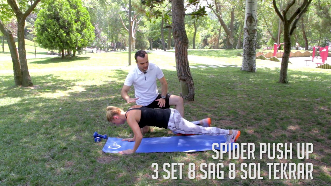Göğüs Kaslarını Çalıştırmak için "Spider Push Up" - Her Yerde Spor