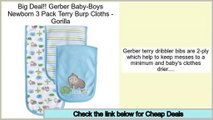 Best Brands Gerber Baby-Boys Newborn 3 Pack Terry Burp Cloths - Gorilla