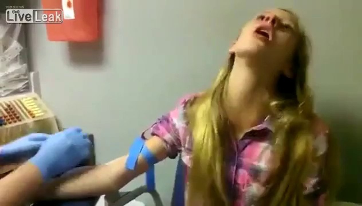 Check The Reaction of Girl on Blood Test - Funny Video
