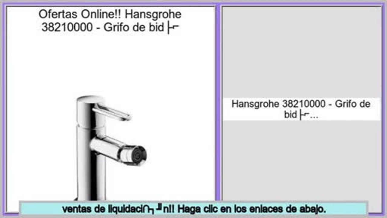 Los m�s vendidos Hansgrohe 38210000 - Grifo de bidé