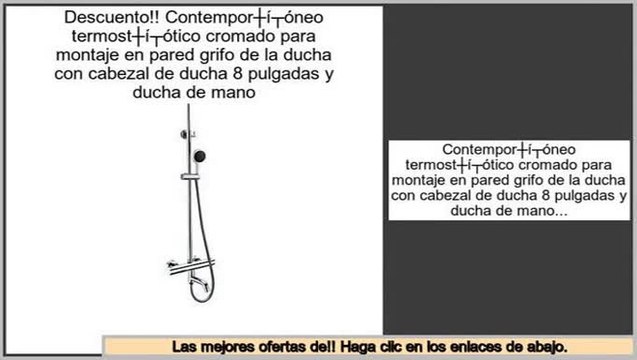 ventas de liquidaci�n Contemporš¢neo termostš¢tico cromado para montaje en pared grifo de la ducha con cabezal de ducha 8 pulgadas y ducha de mano