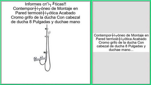 ofertas Contemporš¢neo de Montaje en Pared termostš¢tica Acabado Cromo grifo de la ducha Con cabezal de ducha 8 Pulgadas y duchae mano