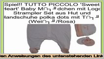 Rabatt TUTTO PICCOLO 'Sweet Heart' Baby M�dchen mit Logo Strampler Set aus Hut und Handschuhe polka dots mit T�ll (Wei�/Rosa)