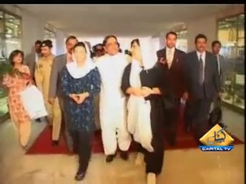 President Asif Ali Zardari,Aseefa Bhutto Zardari and Bakhtawar Bhutto Zardari in Islamabad