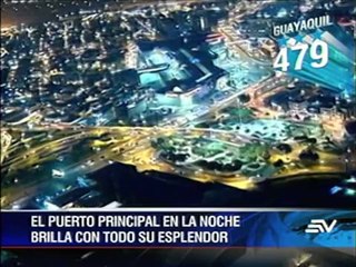 Guayaquil nocturna desde las alturas