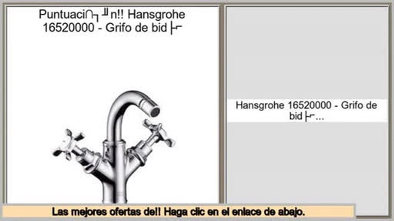 Los m�s vendidos Hansgrohe 16520000 - Grifo de bidé