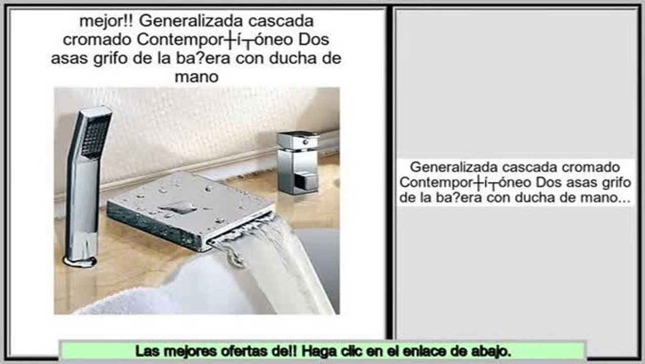 Los m�s vendidos Generalizada cascada cromado Contemporš¢neo Dos asas grifo de la ba?era con ducha de mano