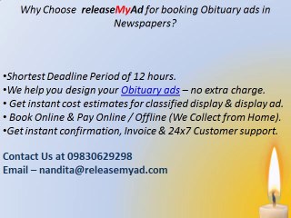 Newspaper Obituary Ads - obituary.releasemyad.com