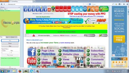 LikesAsap Facebook Subscribers iMacro