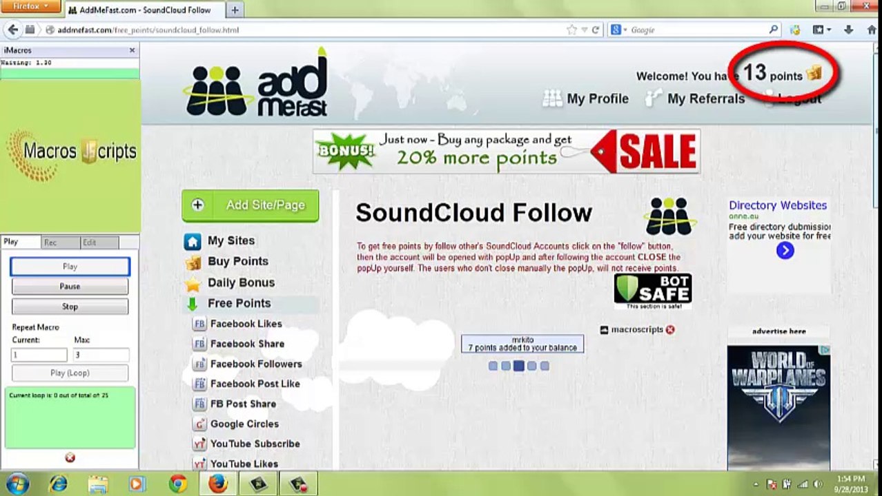 SoundCloud Follow iMacro