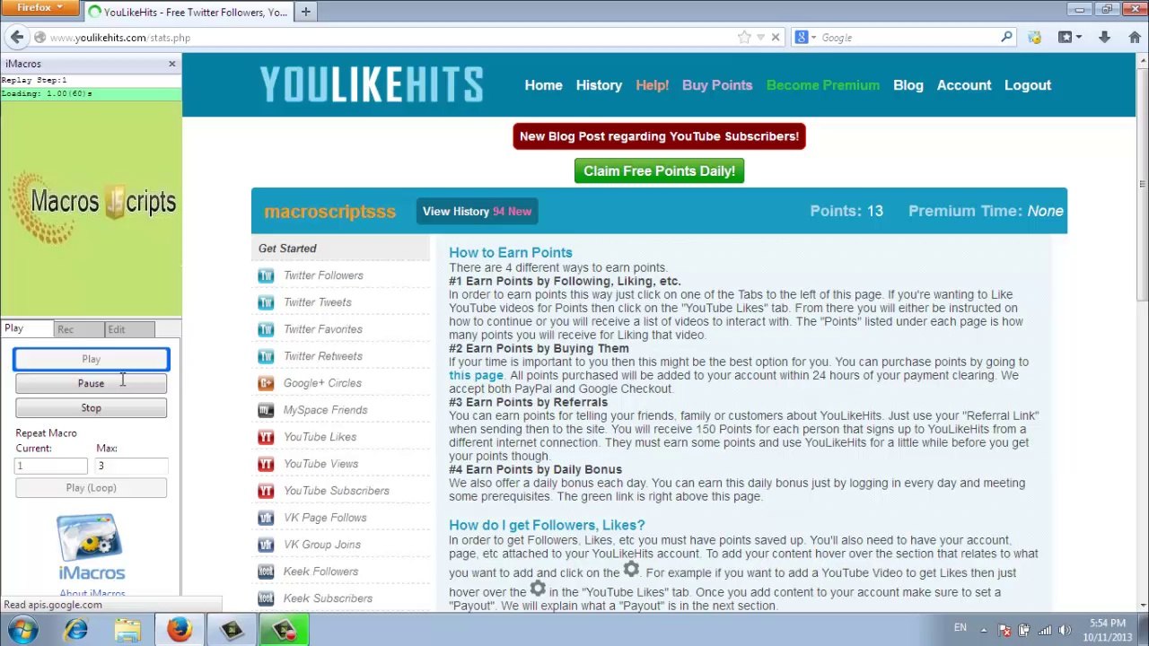 YouLikeHits Pinterest Repins JavaScript