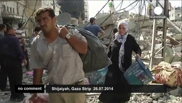 Gaza residents checked their distorted houses