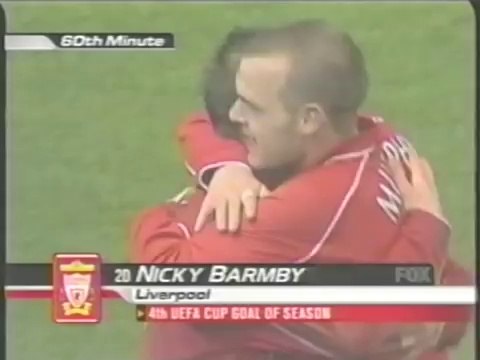 2000 December 7 Liverpool England 2 Olympiakos Greece 0 UEFA CUP