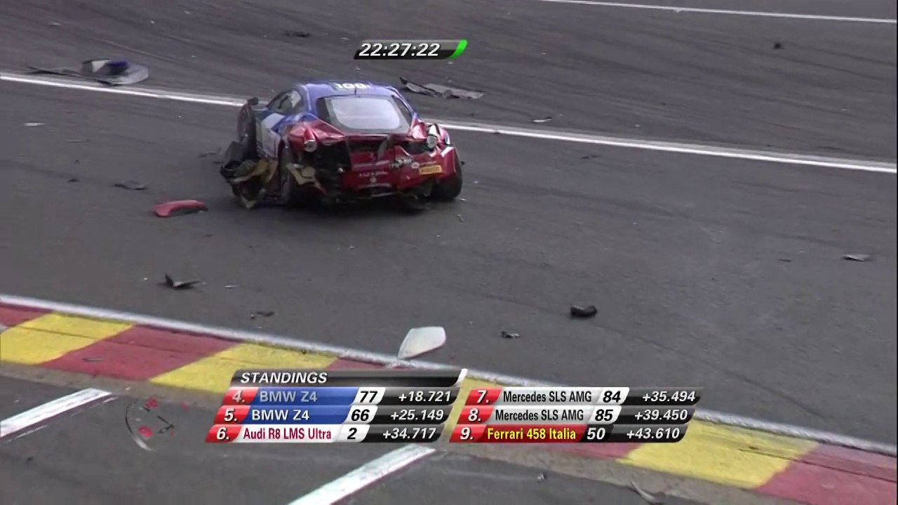 Blancpain Gt Series 2014 24H Spa Knap Massive Crash Eau rouge