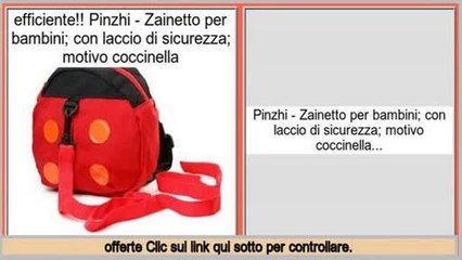 autorizzazione Pinzhi - Zainetto per bambini; con laccio di sicurezza; motivo coccinella