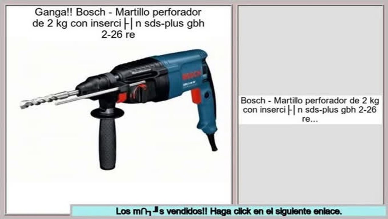 Las mejores ofertas de Bosch - Martillo perforador de 2 kg con inserción sds-plus gbh 2-26 re
