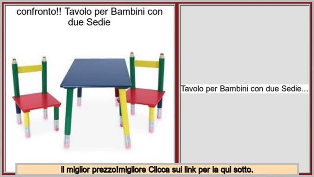 il miglior prezzo!migliore Tavolo per Bambini con due Sedie