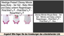 supermarkt Disney Minnie Mouse Body - 3er Set - Baby Minnie und Daisy unterm Regenbogen - Pink/Wei� - Pink/Wei� - Rosa/Wei�