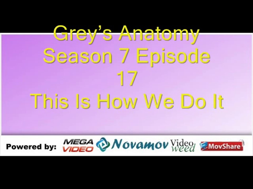 Grey’s Anatomy Season 7 Episode 17 – This Is How We Do It