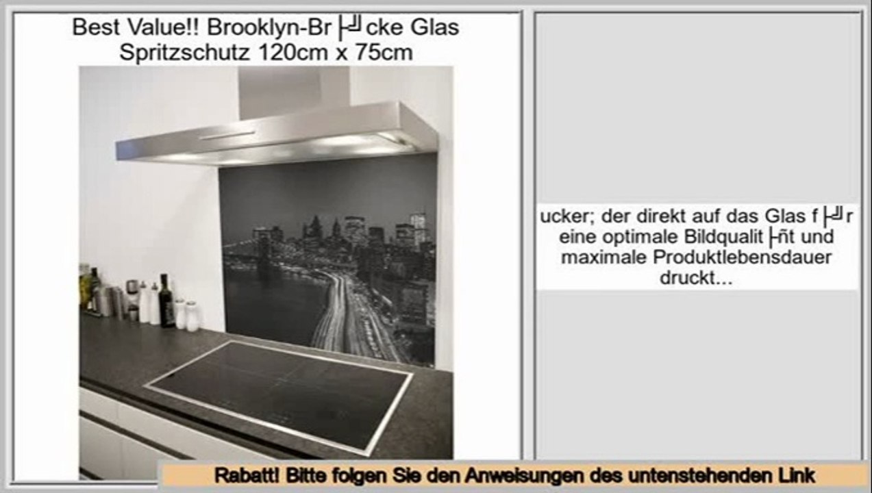 Best-Preis Brooklyn-Brücke Glas Spritzschutz 120cm x 75cm