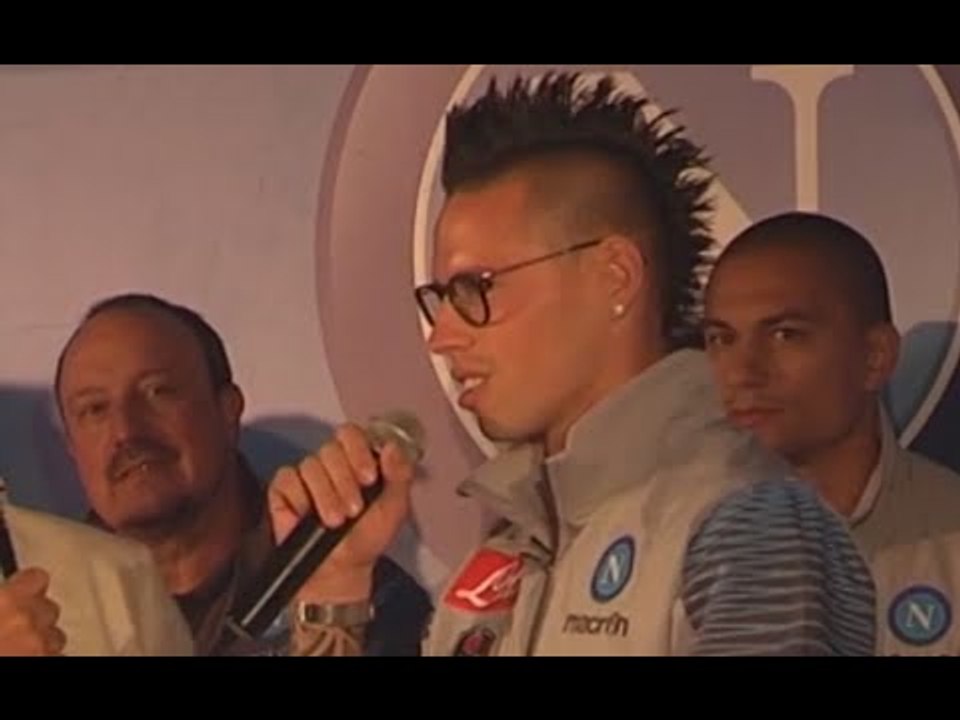 Dimaro (TN) - Presentazione della squadra del Napoli - De Laurentis promette scudetto (26.07.14)