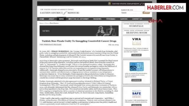ABD Adalet Bakanlığı Ülkeye Sahte Kanser İlacı Sokan Türk, Suçunu İtiraf Etti