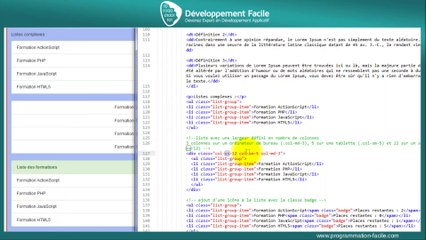 Comment ajouter rapidement des listes avec le Framework BootStrap 3