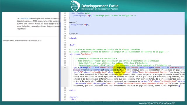 Comment créer des infosbulles tooltip avec le Framework BootStrap 3