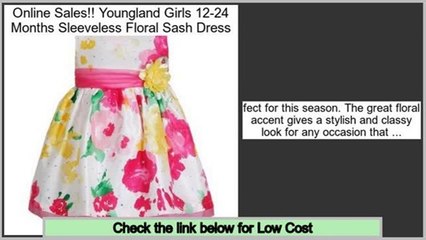 Deals Today Youngland Girls 12-24 Months Sleeveless Floral Sash Dress