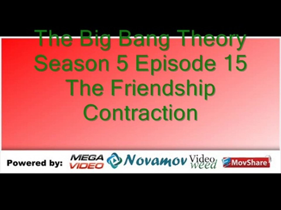The Big Bang Theory Season 5 Episode 15 – The Friendship Contraction