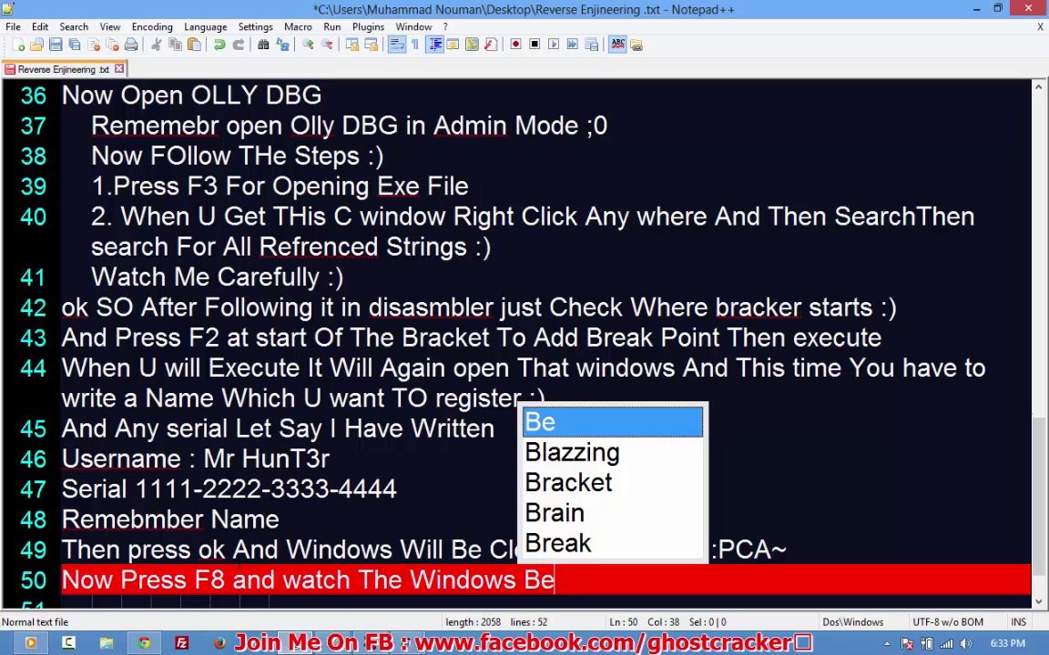Serial Key Cracking (Reverse Enjineering)