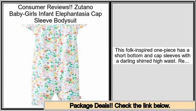 Best Value Zutano Baby-Girls Infant Elephantasia Cap Sleeve Bodysuit