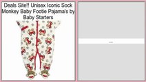 Clearance Unisex Iconic Sock Monkey Baby Footie Pajama's by Baby Starters