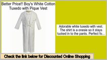 Best Price Boy's White Cotton Tuxedo with Pique Vest