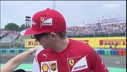 Скачать видео: F1 2014 - 11 Hungarian GP - Pre-Race  Drivers parade - Kimi Raikkonen