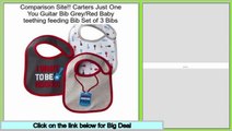 Top Rated Carters Just One You Guitar Bib Grey/Red Baby teething feeding Bib Set of 3 Bibs