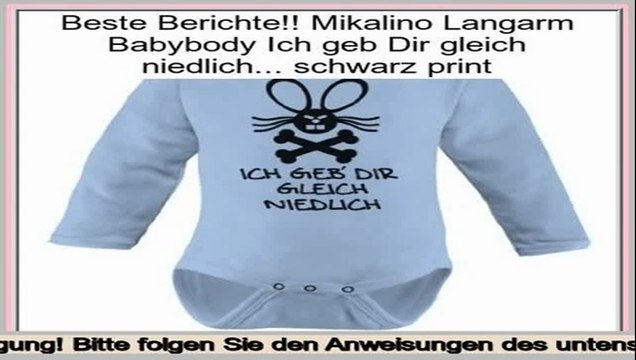 Preise vergleichen Mikalino Langarm Babybody Ich geb Dir gleich niedlich... schwarz print