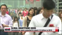 Global smartphone users expected to reach 2.5 billion in 2015