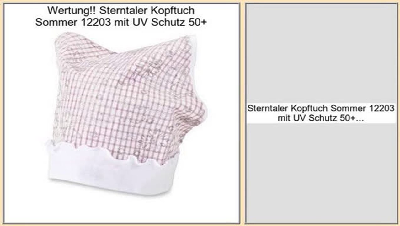 Berichte Bewertungen Sterntaler Kopftuch Sommer 12203 mit UV Schutz 50+