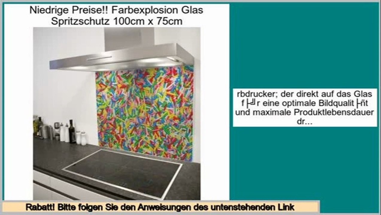 Beste Bewertungen Farbexplosion Glas Spritzschutz 100cm x 75cm